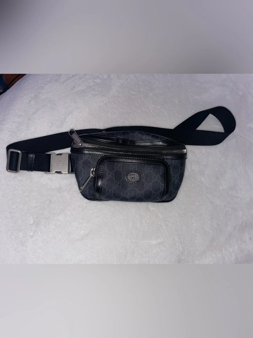 Gucci Black Monogram Belt Bag